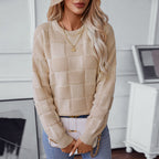 Women's Patterned Knit Sweater with Panorama Design