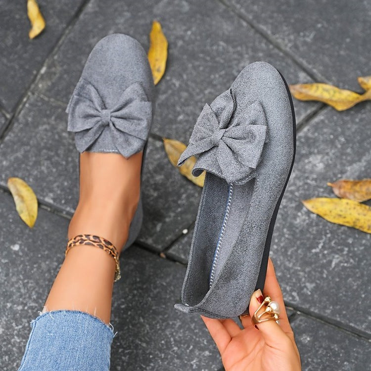 Women's Ballet Flats with Elegant Bow Detail