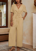 Casual High-Waisted Jumpsuit with Pockets