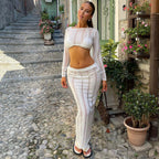 Elegant and Airy Crop Top with Matching Maxi Skirt