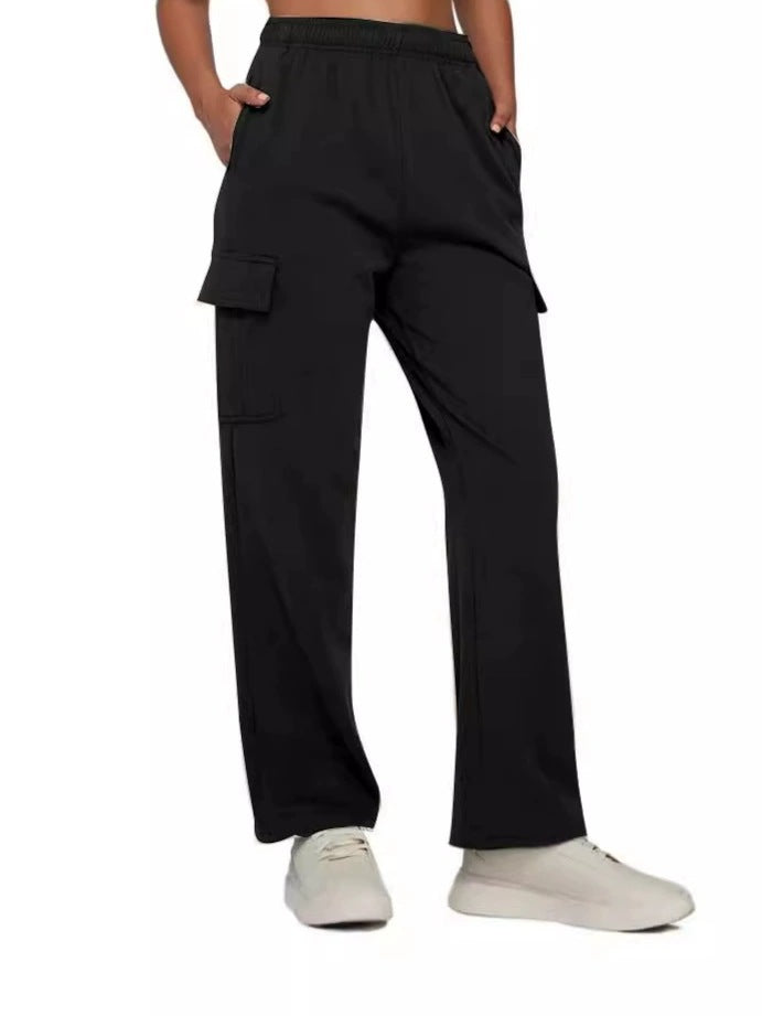 Women's Wide-Leg Cargo Pants with Side Pockets