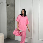 Cotton Set with Wide-Cut Top and Comfortable Pants