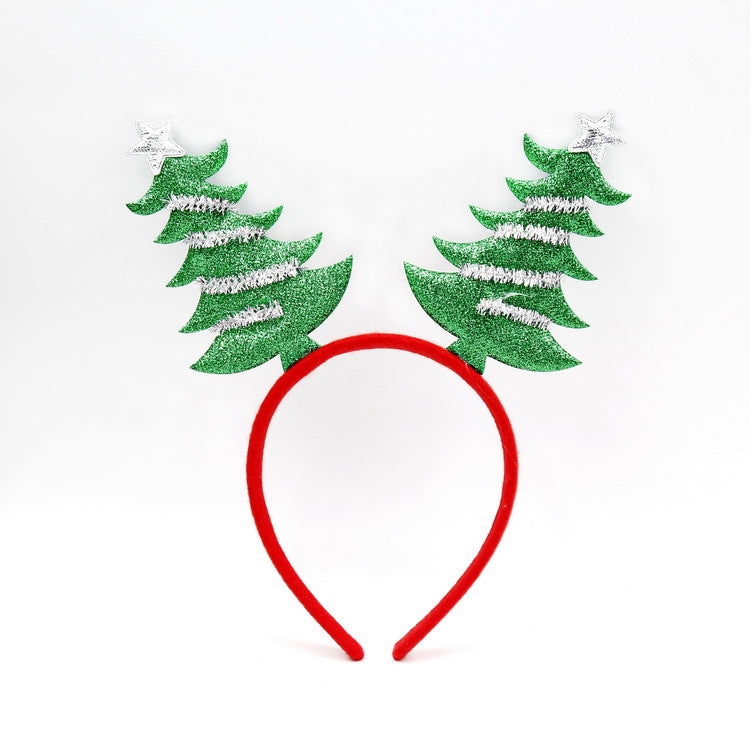 Festive Christmas Headband with Santa Figures
