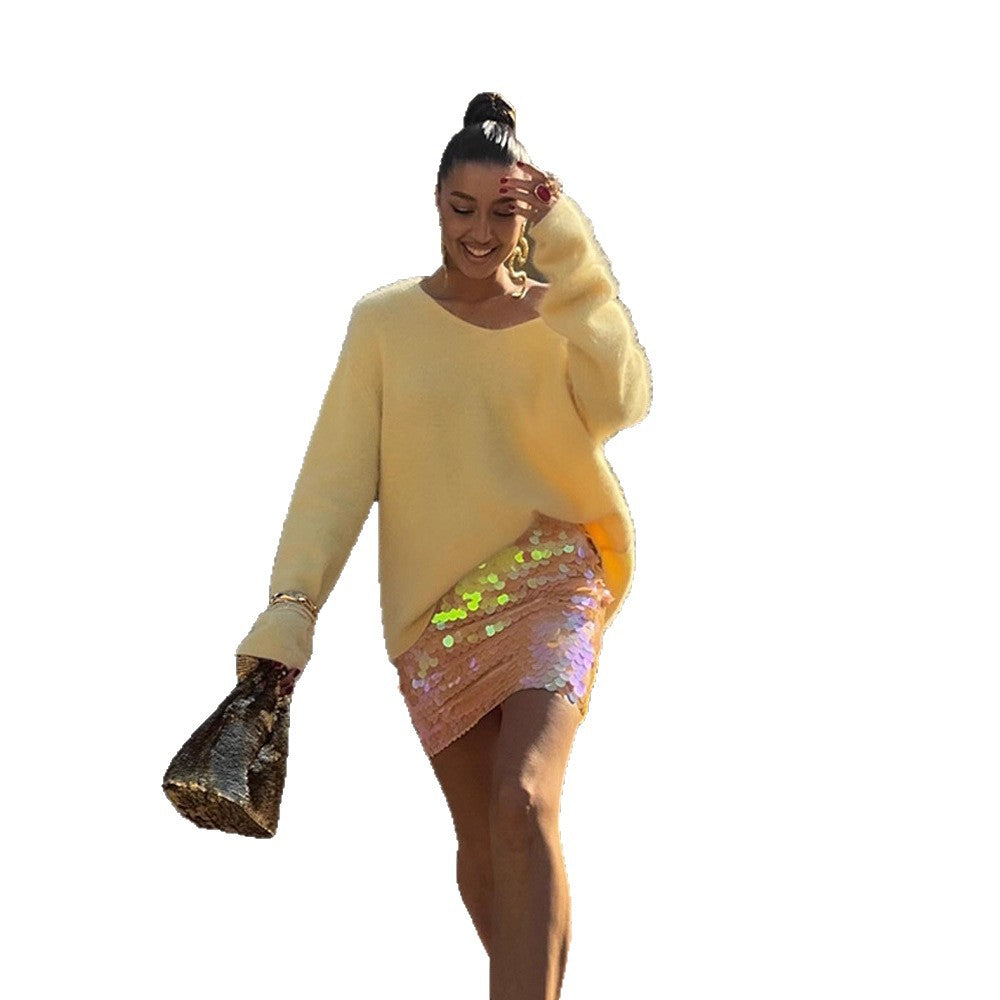 Sparkling Sequin Skirt with Tailored Fit