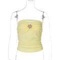 Women's Bustier Top with Elegant Twist and Sparkling Detail