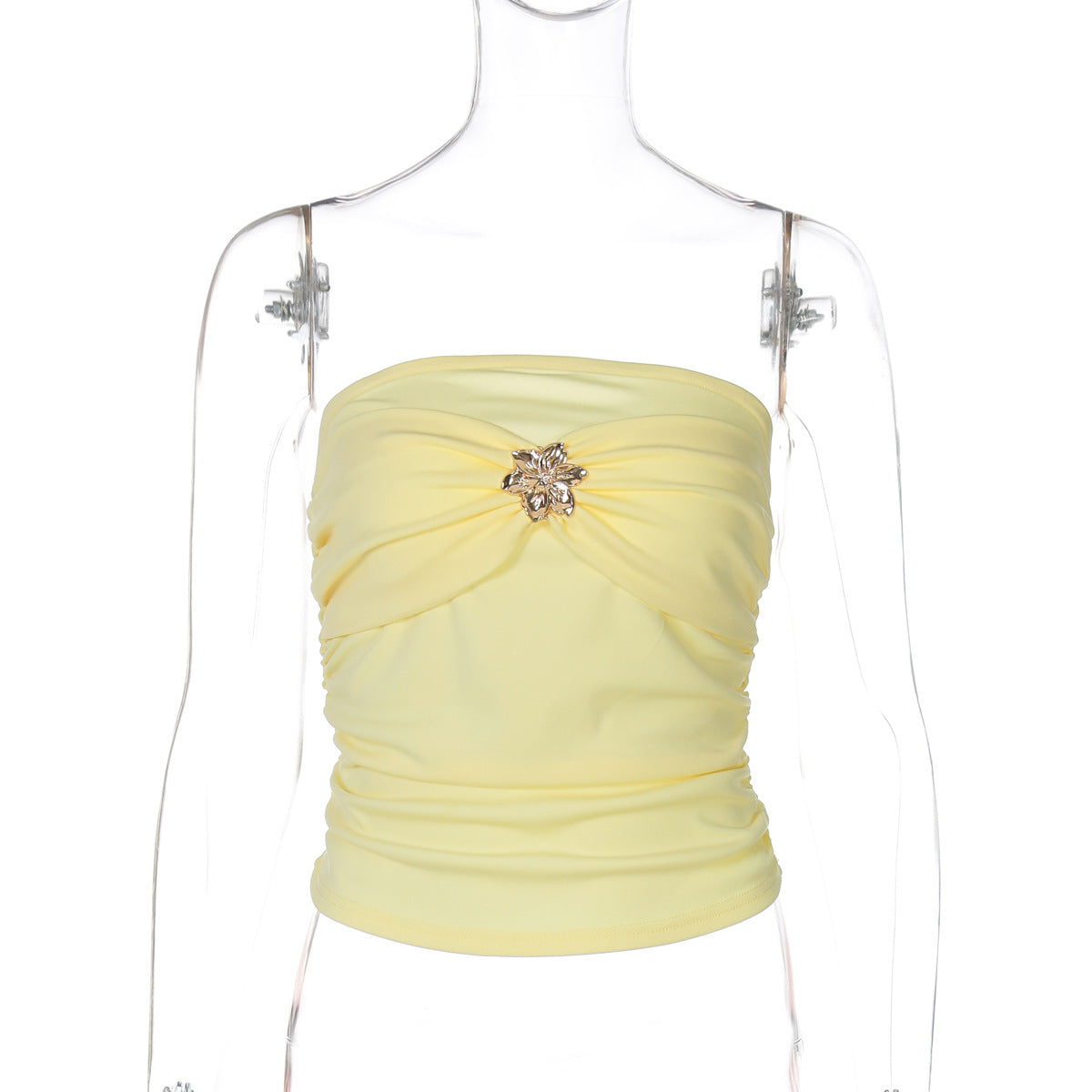 Women's Bustier Top with Elegant Twist and Sparkling Detail