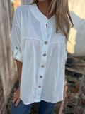 Women's Cotton Blouse with Button Placket