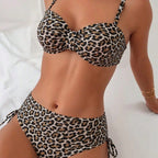 Women's Balconette Bikini with High-Waisted Bottoms and Side Ties