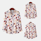 Women's Long-Sleeve Blouse in Modern Geometric Design