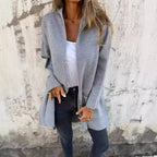 Women's Casual Coat with Hood and Asymmetrical Cut