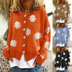 Women's Casual Floral Cardigan with Button Details