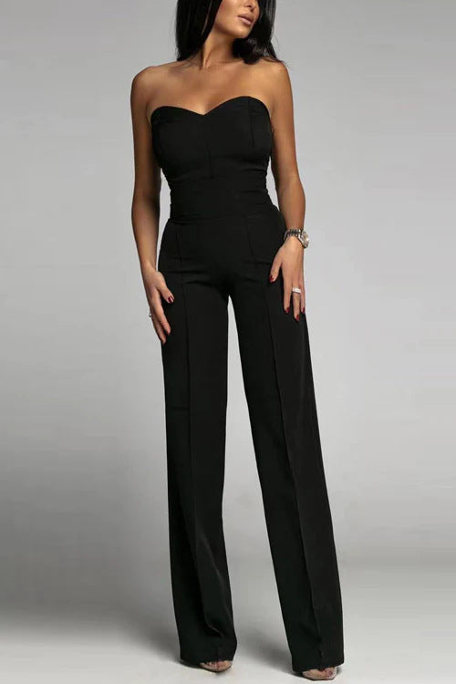 Elegant Women's Jumpsuit with Off-Shoulder Design and Wide Leg