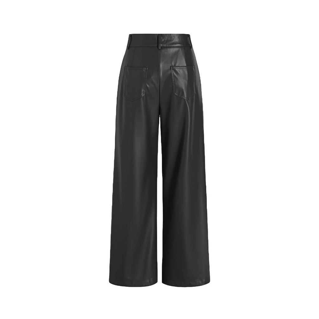 Women's Elegant Faux Leather Culottes