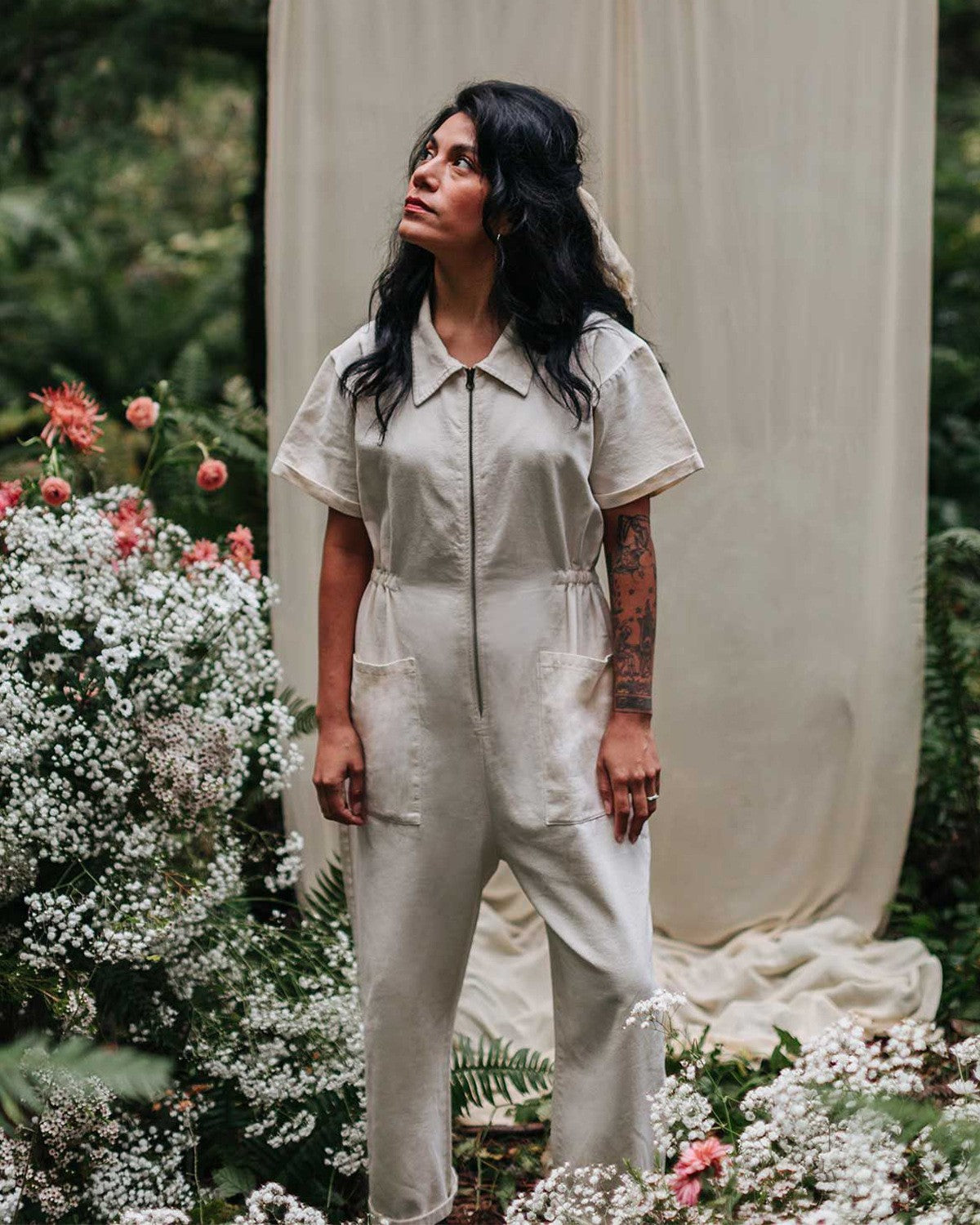 Women's Casual Jumpsuit with Pockets and Zipper