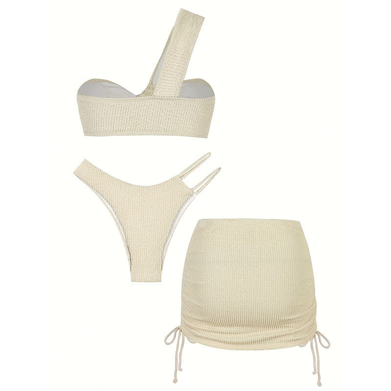 Women's Swimsuit Set with Wrap Top and High-Waisted Bottoms
