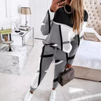 Women's Patterned Sweatshirt and Jogger Set