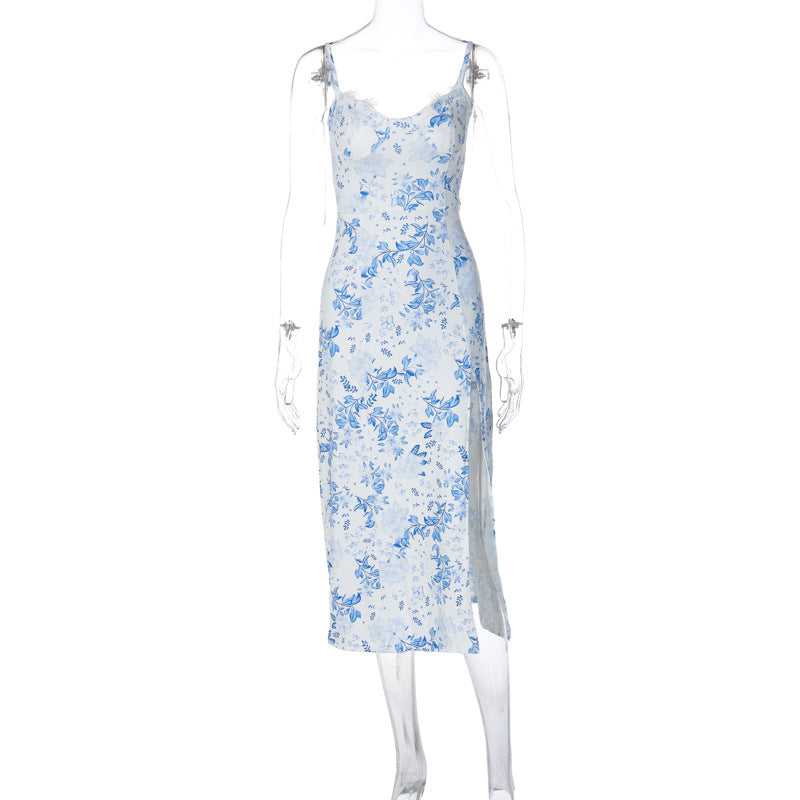 Floral Midi Dress with Elegant Slit