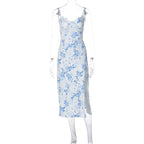 Floral Midi Dress with Elegant Slit