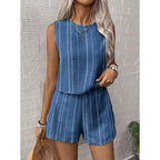 Women's Casual Set with Sleeveless Top and Shorts