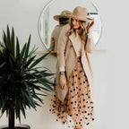 Women's Elegant Knit Coat with Open Collar and Fashionable Cut