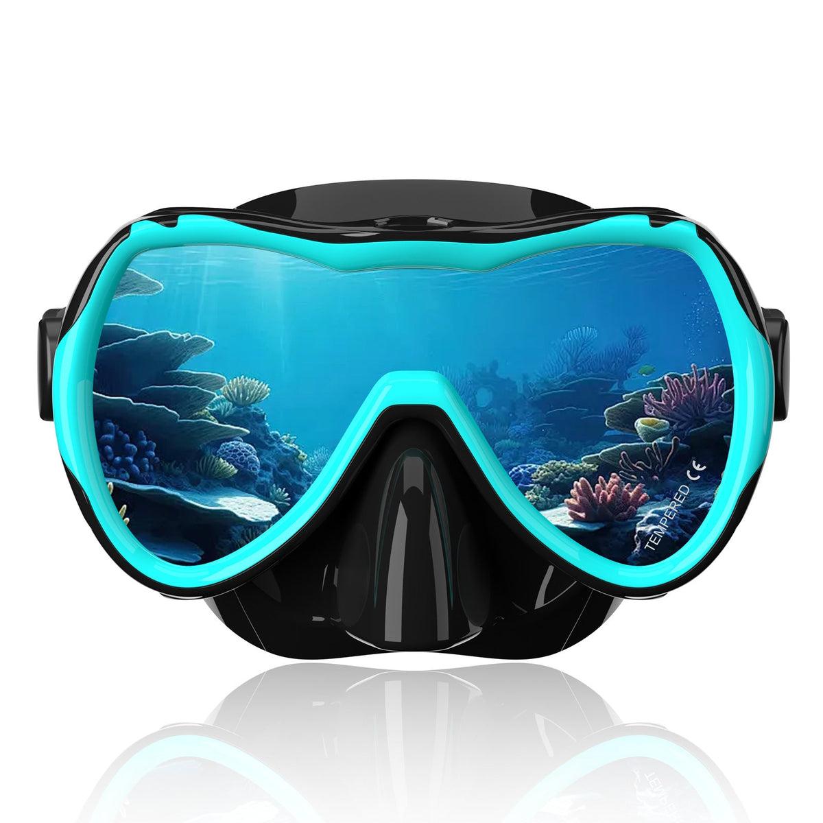 Diving mask with wide field of vision
