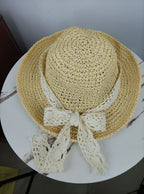 Straw Hat with Lace Band
