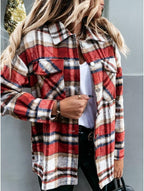 Women's Plaid Flannel Shirt with Pockets