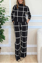 Women's Elegant Knit Loungewear Set with Graphic Pattern