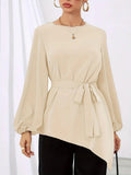 Women's Elegant Long-Sleeve Wrap Blouse