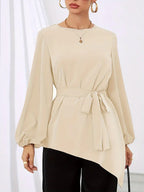 Women's Elegant Long-Sleeve Wrap Blouse