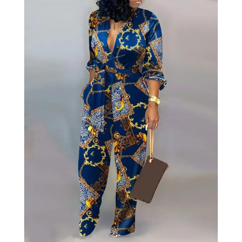 Women's Denim Jumpsuit with Fashionable Patchwork Design and Practical Pockets