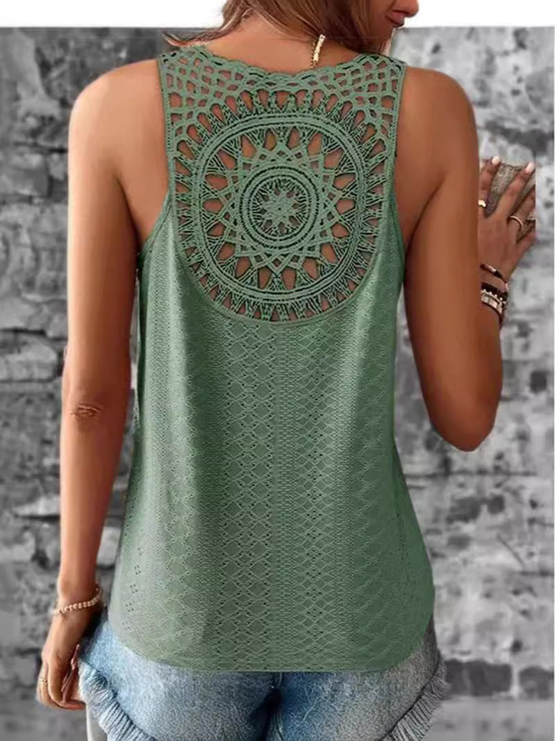 Women's Airy Crochet Shirt with Unique Back Detail