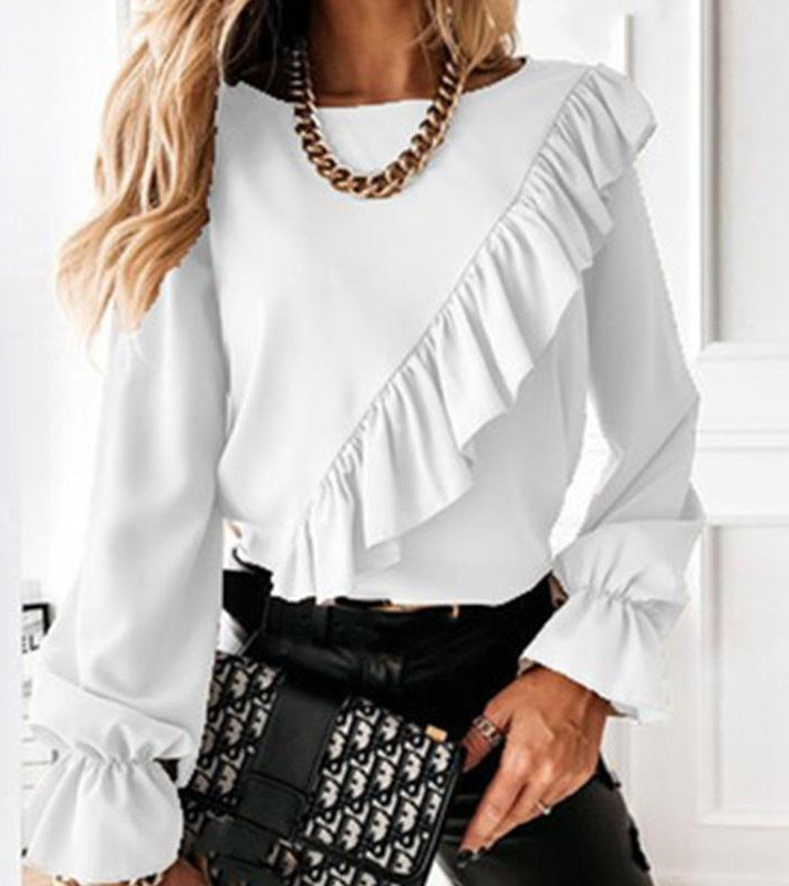 Women's Blouse with Voluminous Ruffles