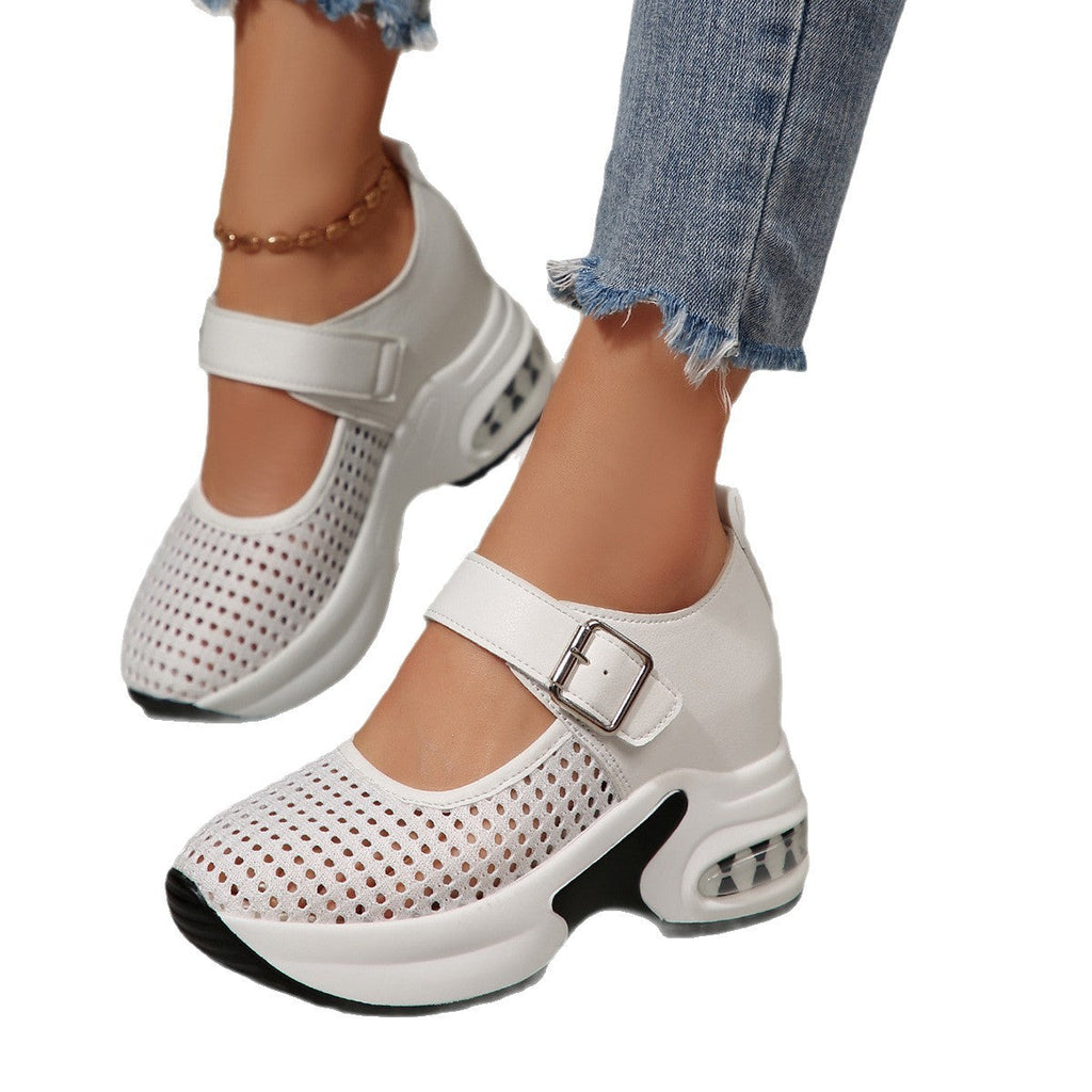 Women's Breathable Sneaker with Adjustable Strap and Cushioned Footbed