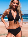 Women's Swimsuit with Stylish Halter Neck and Elegant Knot