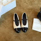 Women's Ballet Flats with Elegant Strap and Glossy Finish