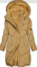 Women's Lined Winter Parka with Detachable Hood and Soft Lining