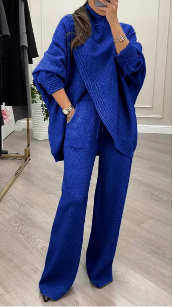 Women's Casual Knit Set with Wide Cut