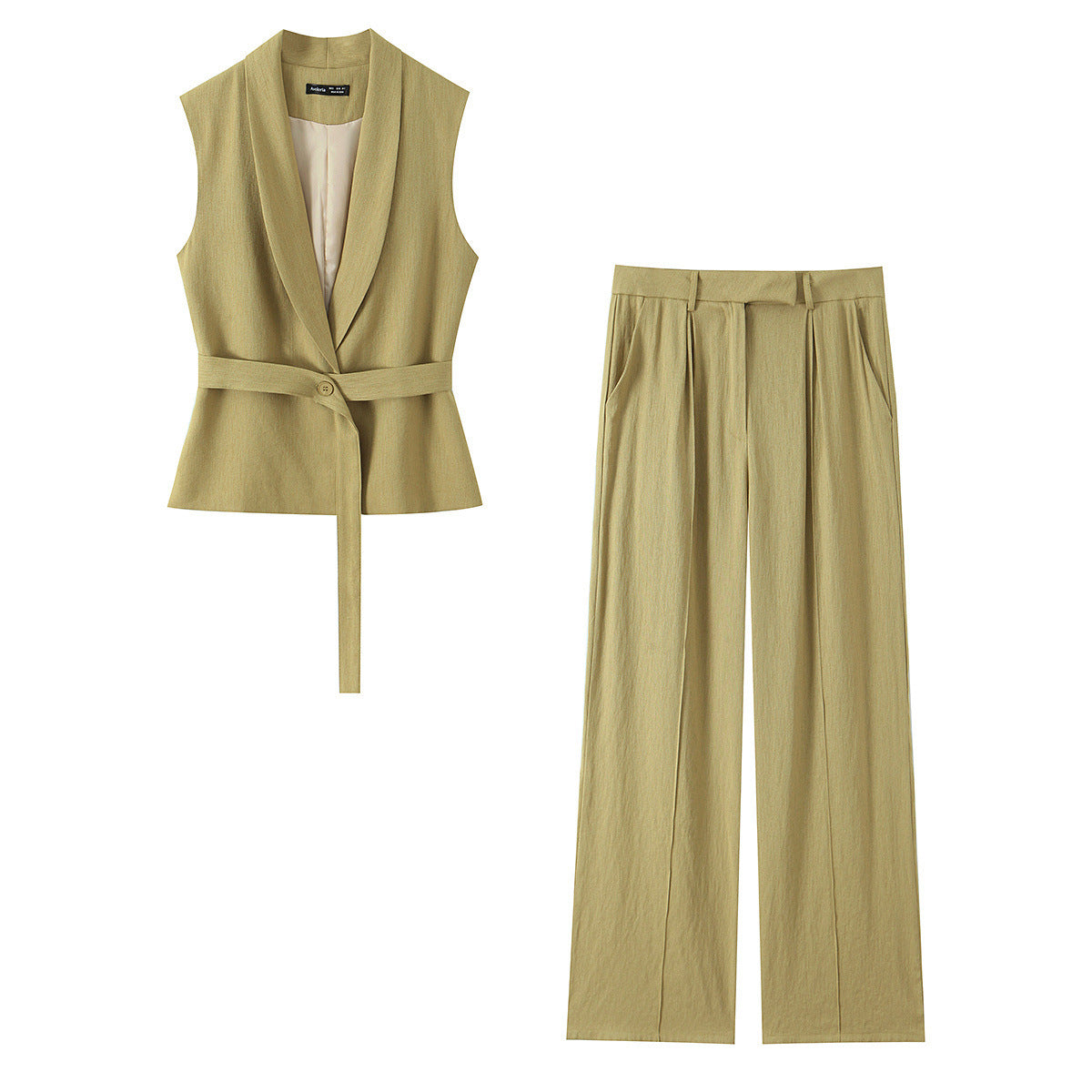 Women's Fashionable Blazer and Palazzo Trousers Set with Tailored Silhouette