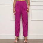 Elegant High-Waisted Pants with Pleat Details