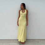 Women's Floor-Length Summer Dress with Boat Neck