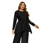Elegant Two-Piece Jumpsuit with Wrap Design