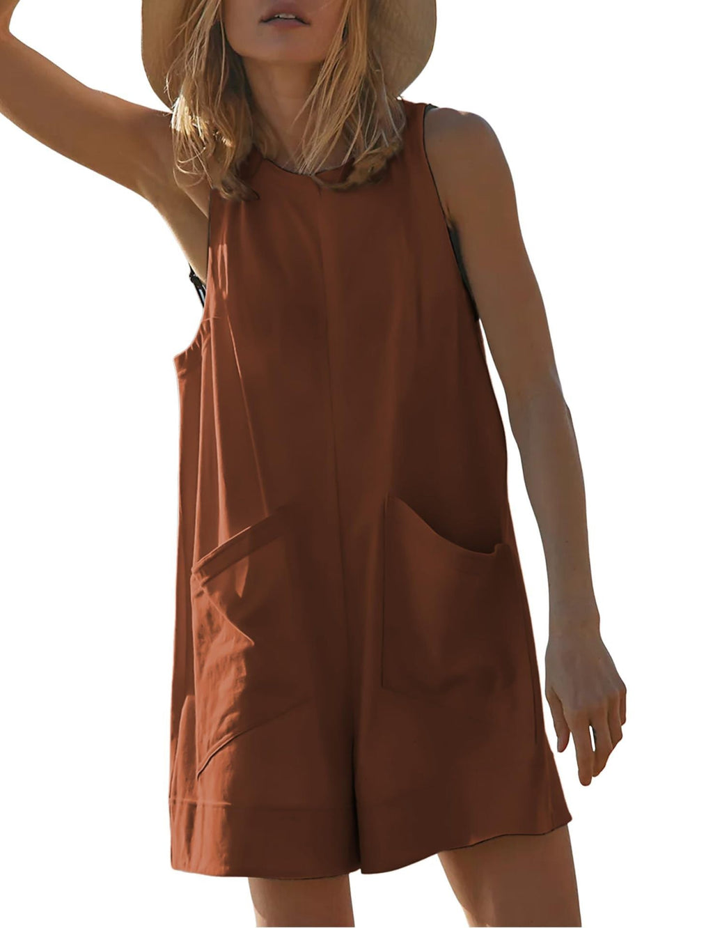 Women's Casual Wide-Leg Jumpsuit with Pockets