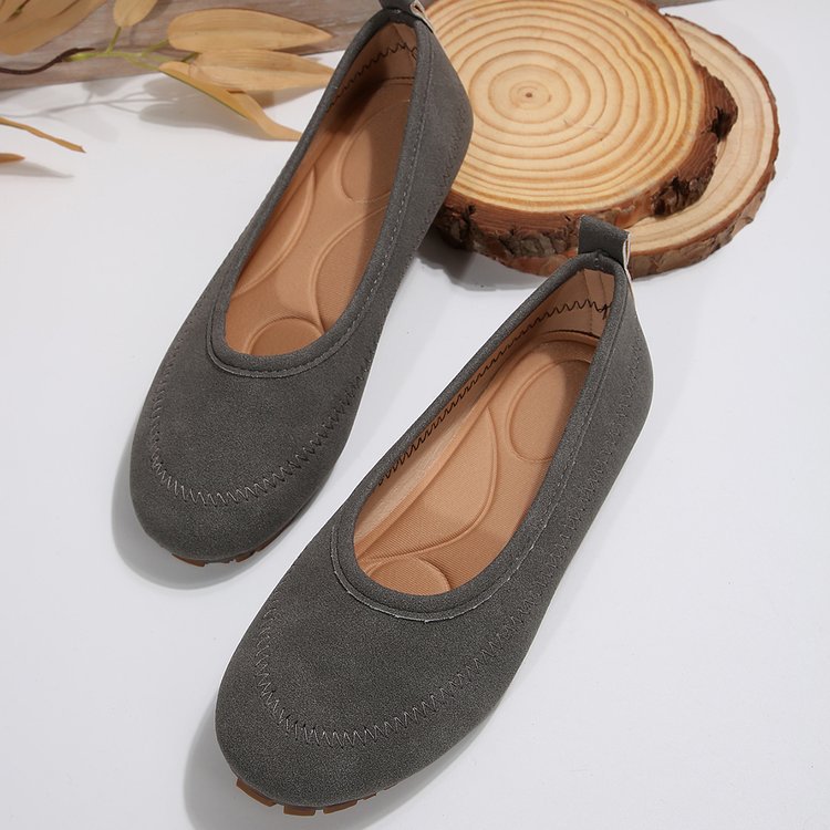 Women's Suede Ballet Flats with Anatomical Insole