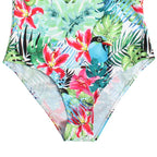 Women's One-Piece Swimsuit with Tropical Pattern