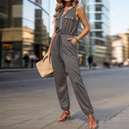 Women's Jumpsuit with Functional Pockets and Zipper