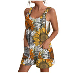 Women's Casual Floral Jumpsuit with Pockets