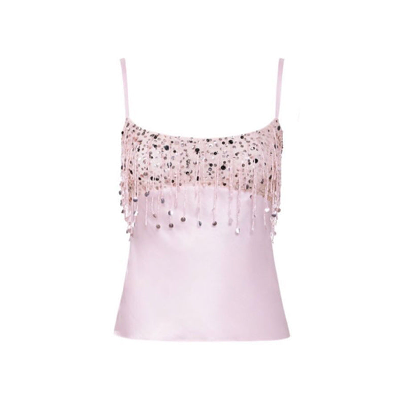 Sparkling Mini Skirt with Sequins and Fringe