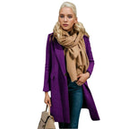 Women's Elegant Trench Coat with Double-Breasted Placket