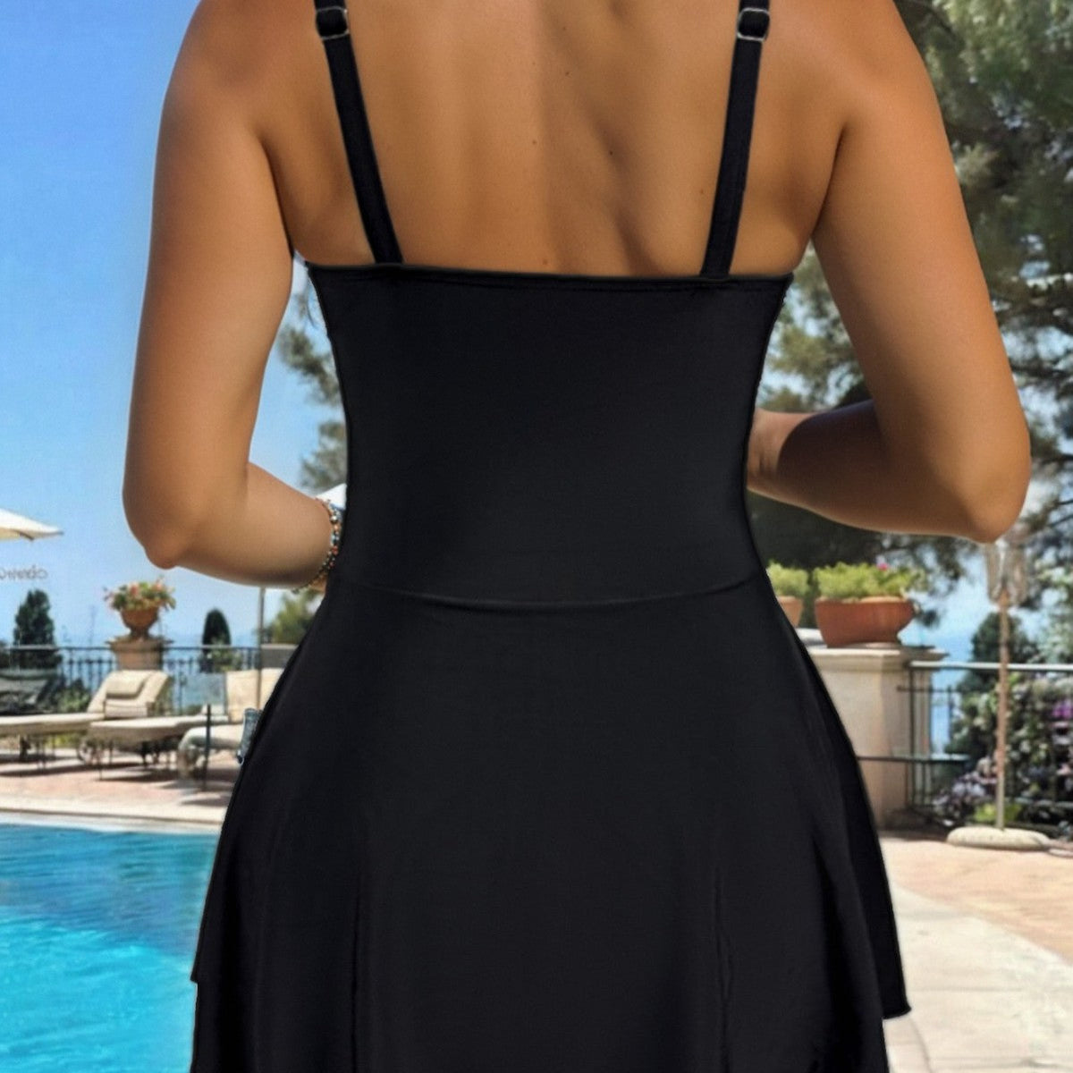 Women's Swimwear with Adjustable Straps and Ruching